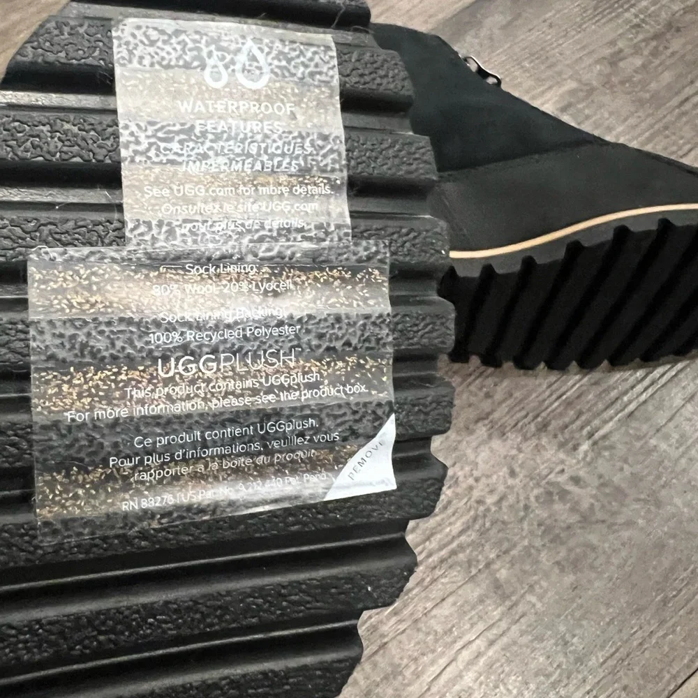 UGG Black Wedge Winter Boots - Picture 8 of 11